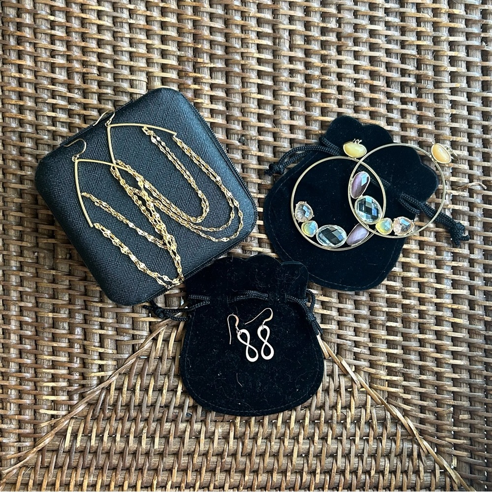 3 Pc Anthropologie Earring Set- Gold Tones